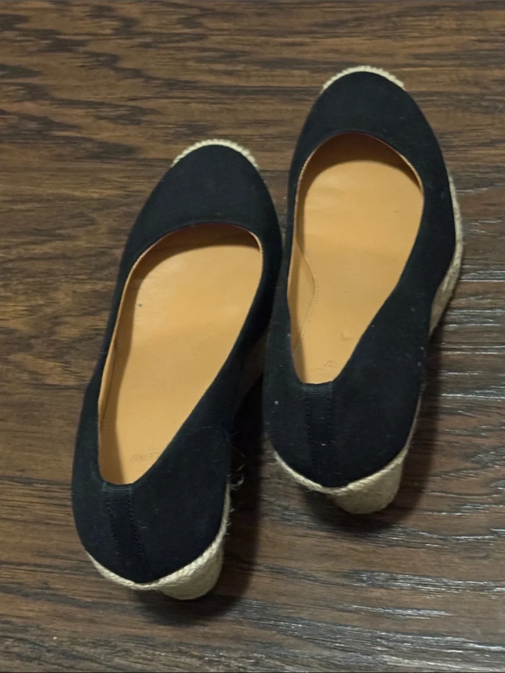 J. Crew Black Canvas Espadrille Wedges